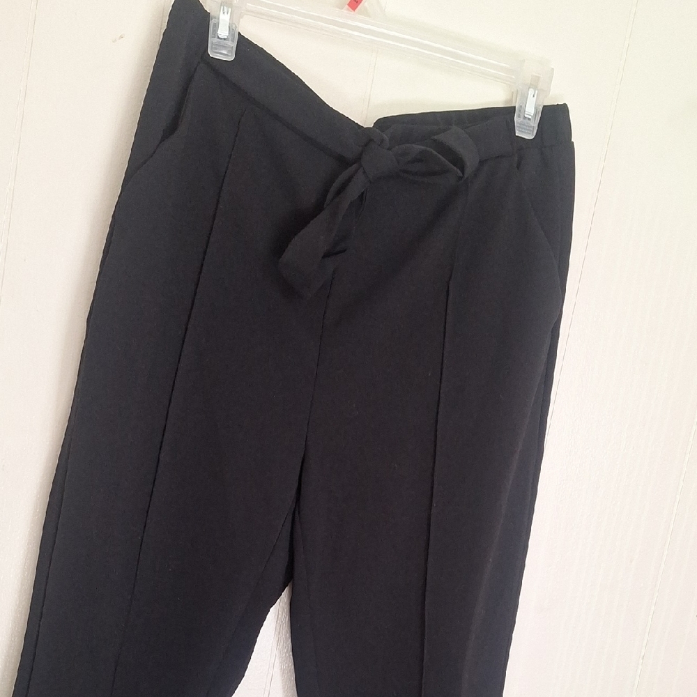 SHEIN Black Tie-Waist Women's Trousers